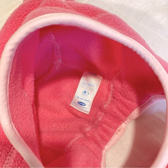 Old Navy | Pink Fleece Hat & Mittens sz 12-24 months - Picture 6 of 8